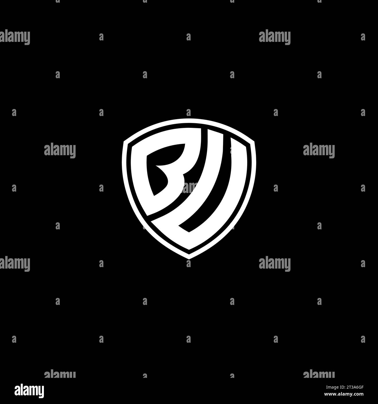BU logo monogram emblem style with shield shape design template ideas Stock Vector