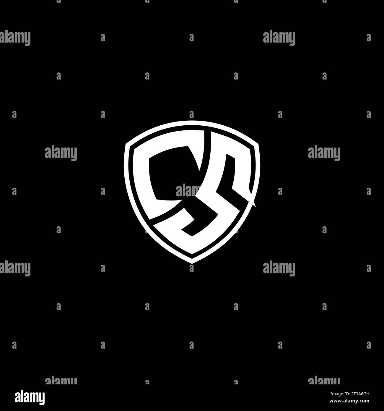 CS logo monogram emblem style with shield shape design template ideas Stock Vector