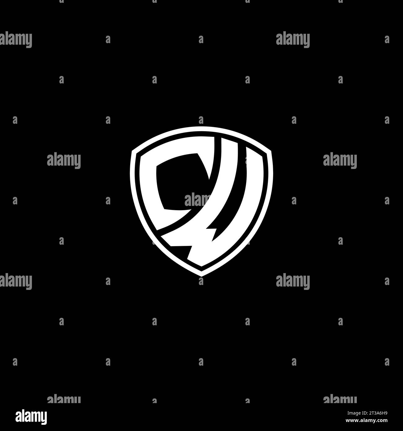 CW logo monogram emblem style with shield shape design template ideas Stock Vector