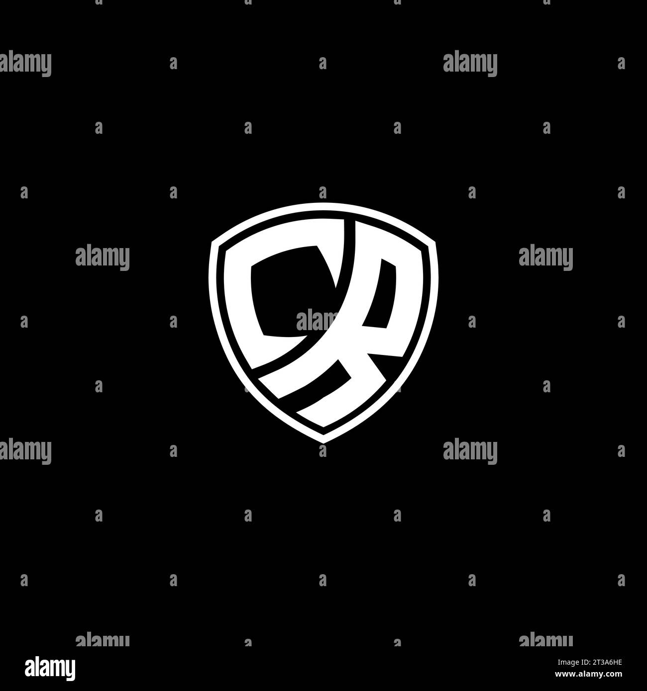 CR logo monogram emblem style with shield shape design template ideas Stock Vector