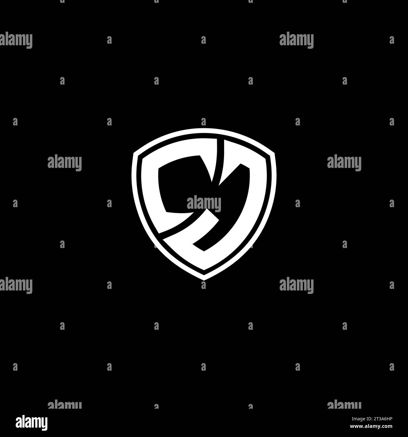 CJ logo monogram emblem style with shield shape design template ideas Stock Vector