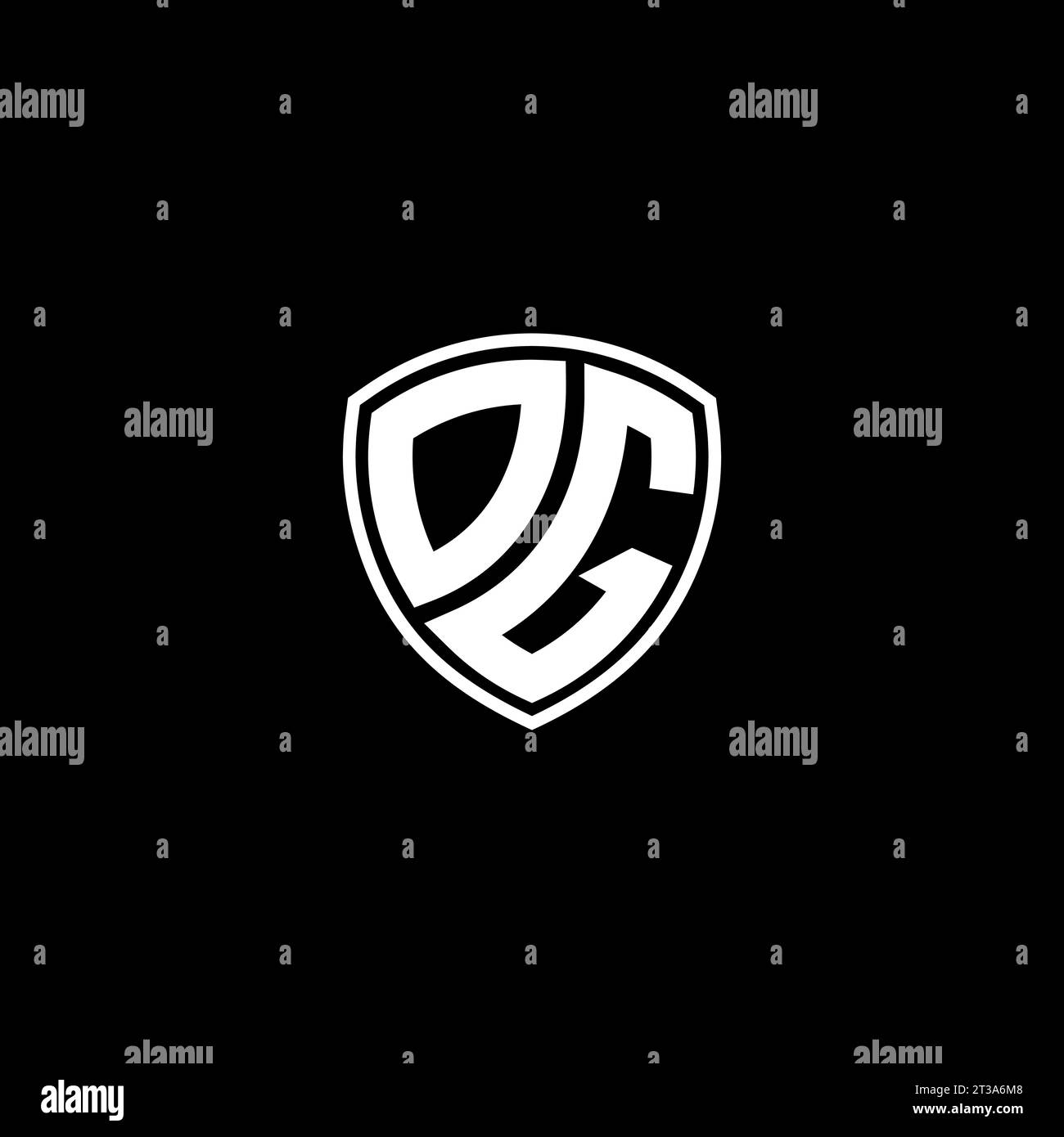 DG logo monogram emblem style with shield shape design template ideas Stock Vector