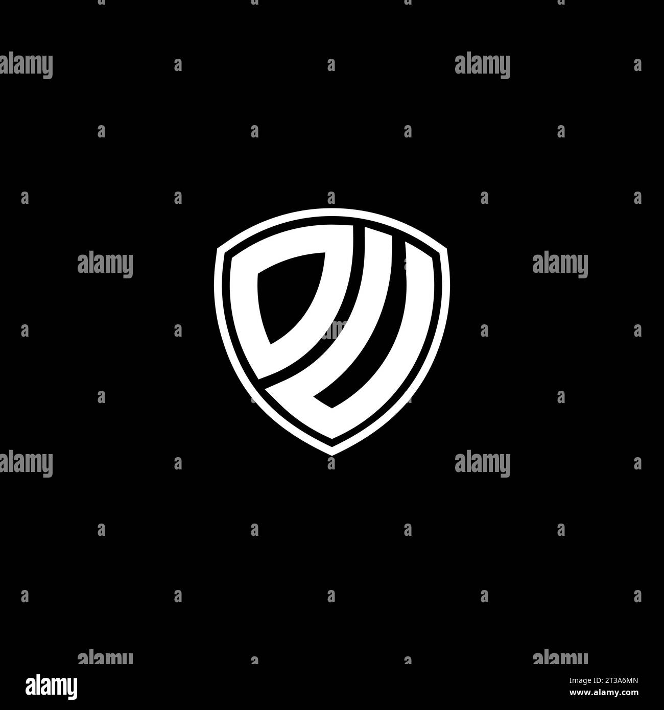 DU logo monogram emblem style with shield shape design template ideas Stock Vector