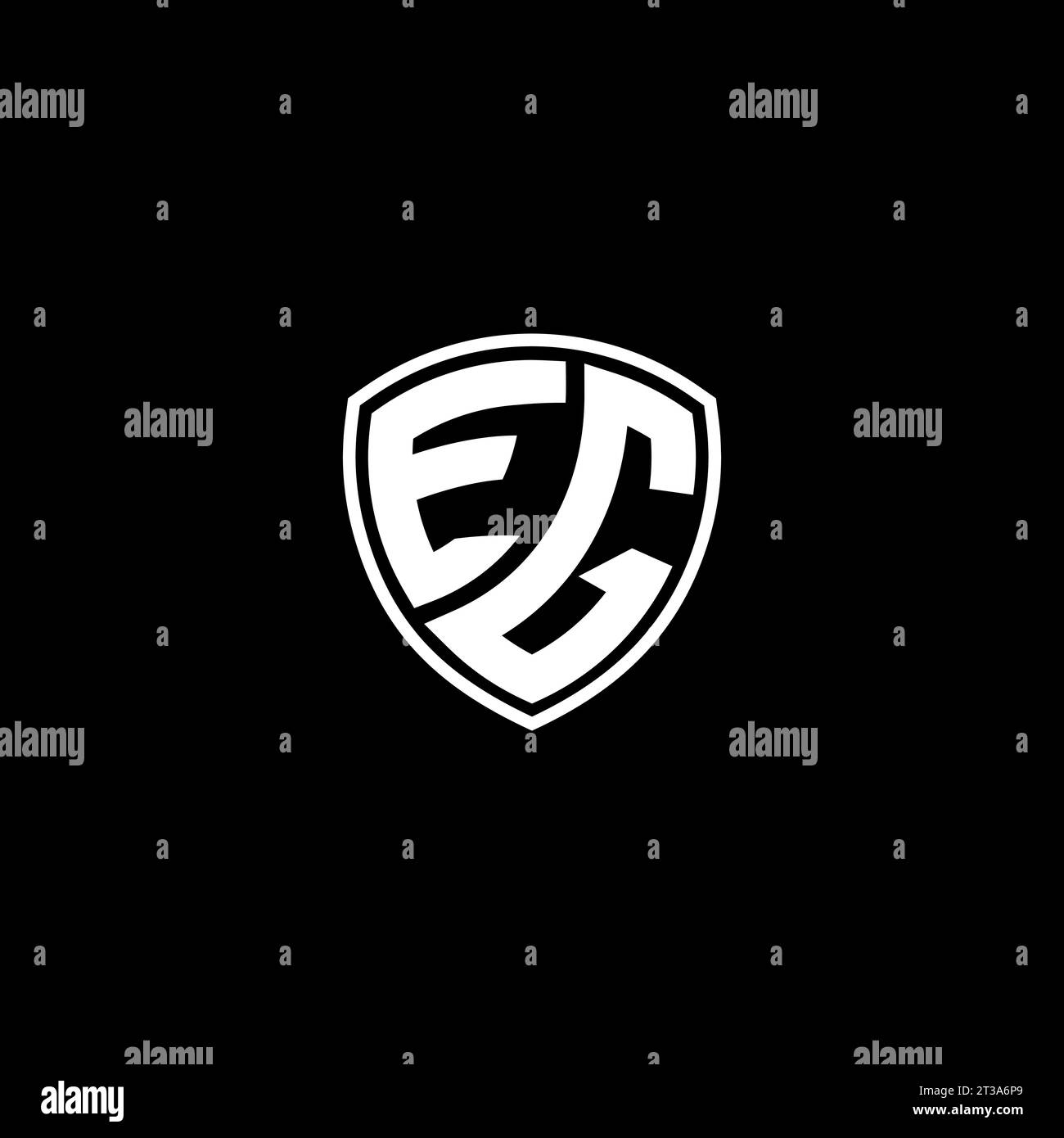EG logo monogram emblem style with shield shape design template ideas Stock Vector