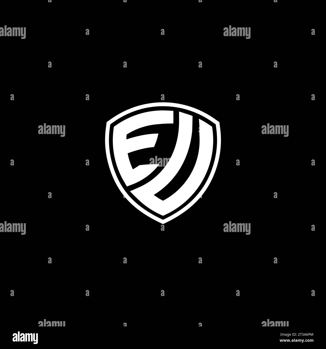 EU logo monogram emblem style with shield shape design template ideas Stock Vector