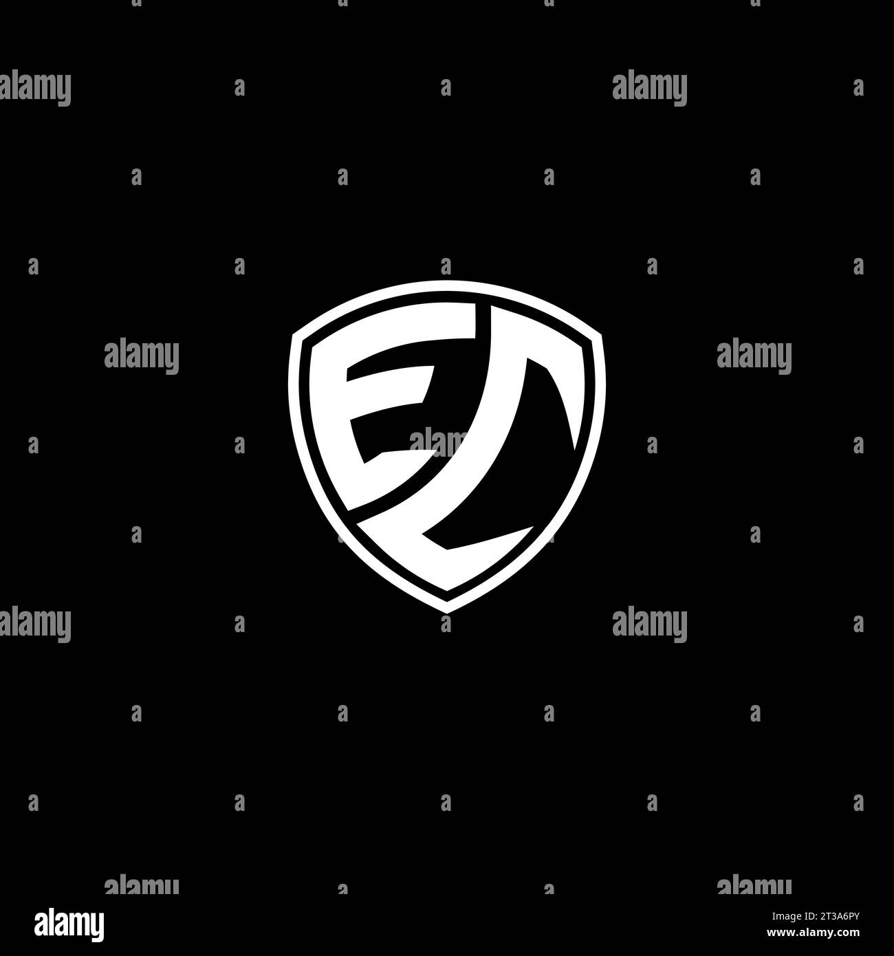 EC logo monogram emblem style with shield shape design template ideas Stock Vector
