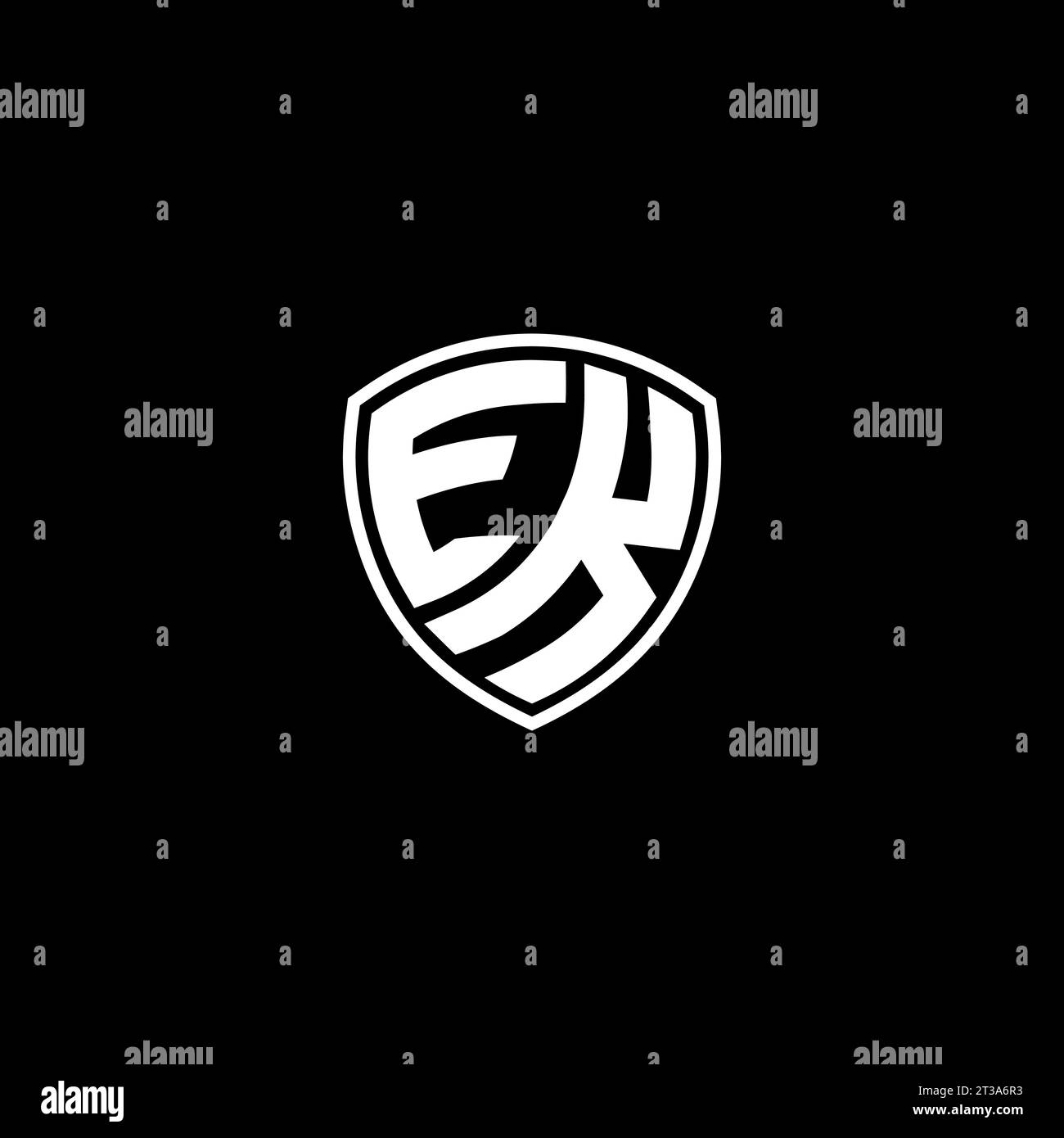 EK logo monogram emblem style with shield shape design template ideas Stock Vector