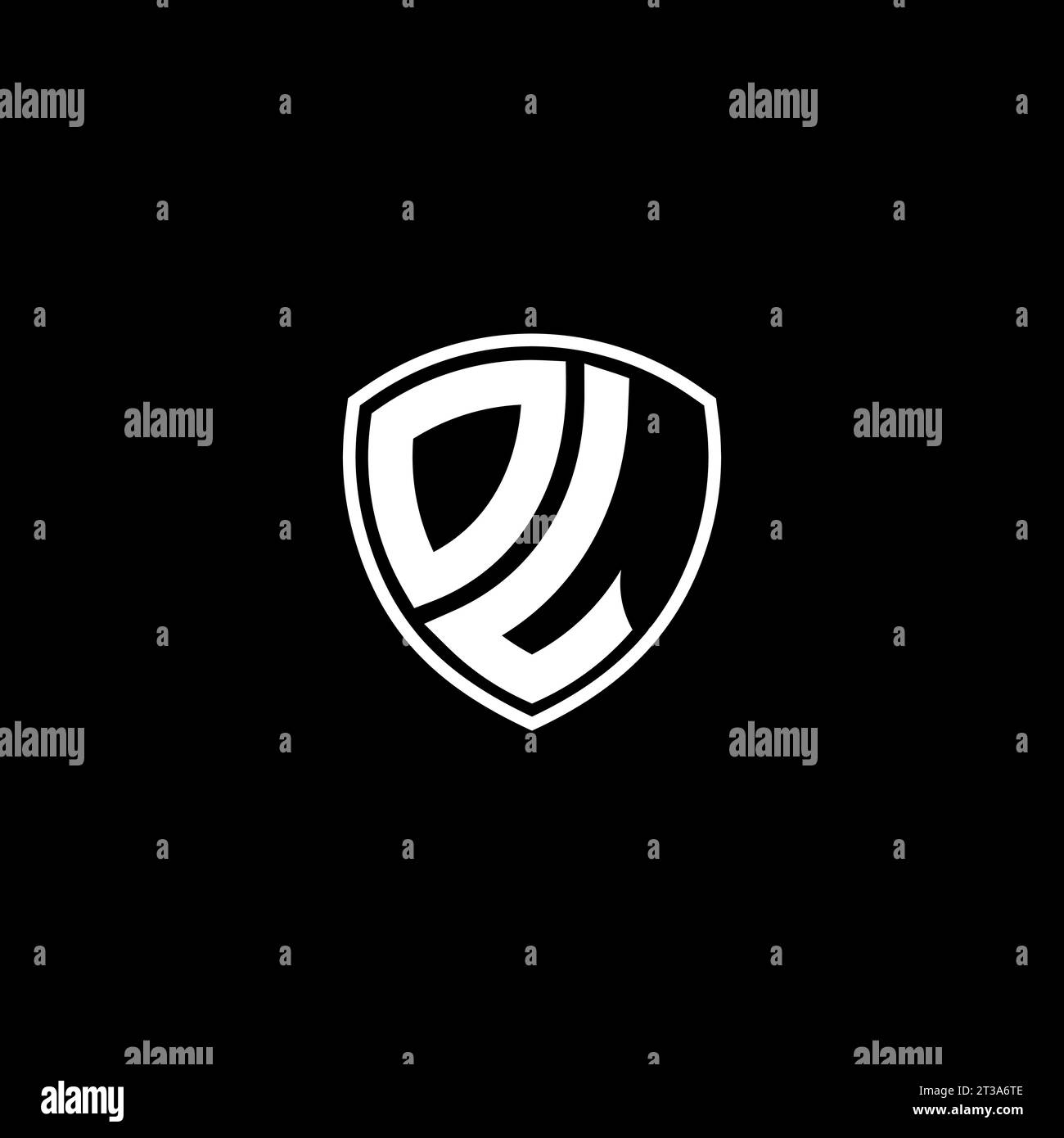 DL logo monogram emblem style with shield shape design template ideas Stock Vector
