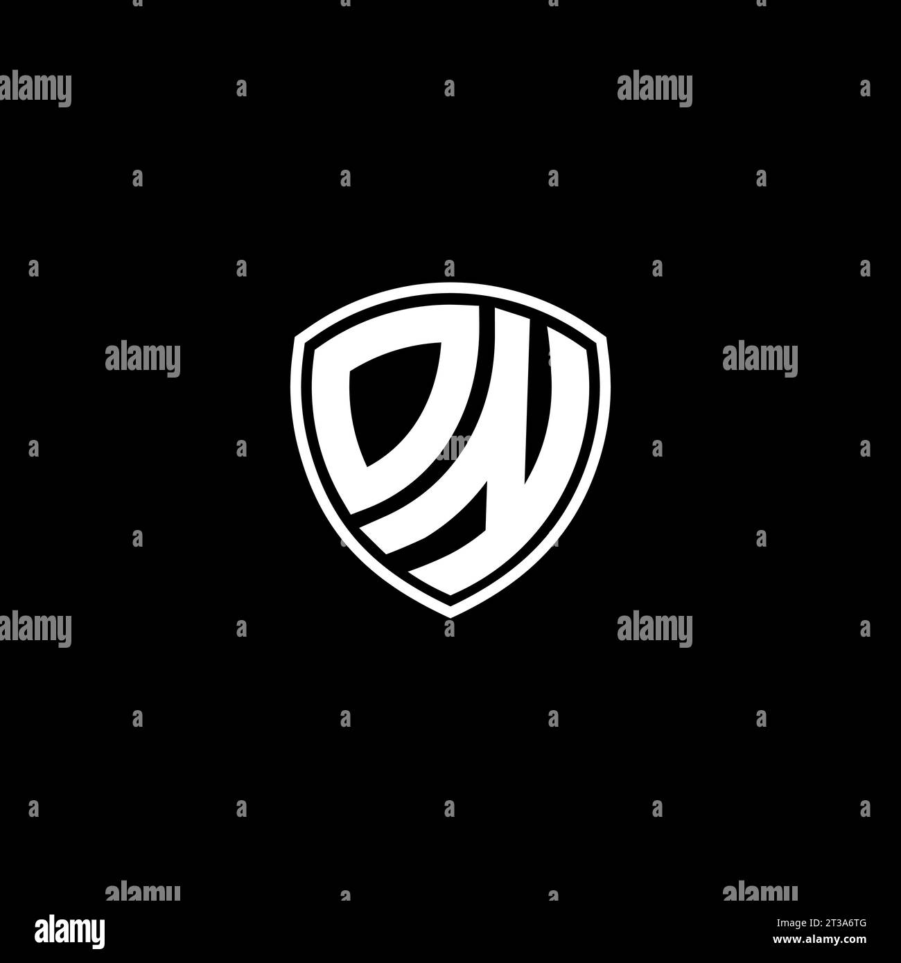 DN logo monogram emblem style with shield shape design template ideas Stock Vector