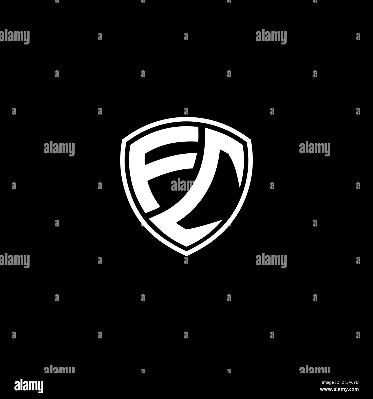 FC logo monogram emblem style with shield shape design template ideas Stock Vector
