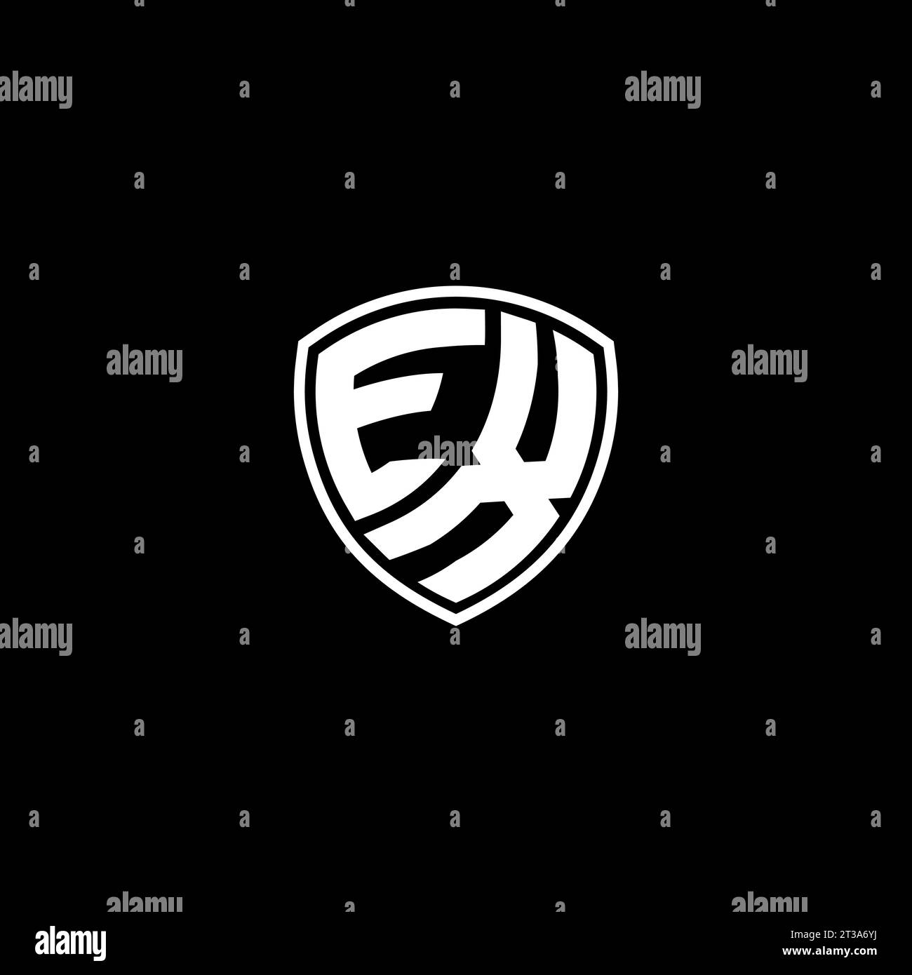 EX logo monogram emblem style with shield shape design template ideas Stock Vector