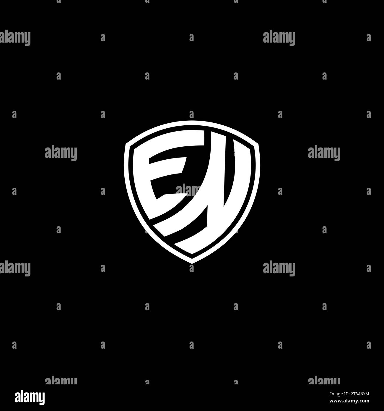 EN logo monogram emblem style with shield shape design template ideas Stock Vector