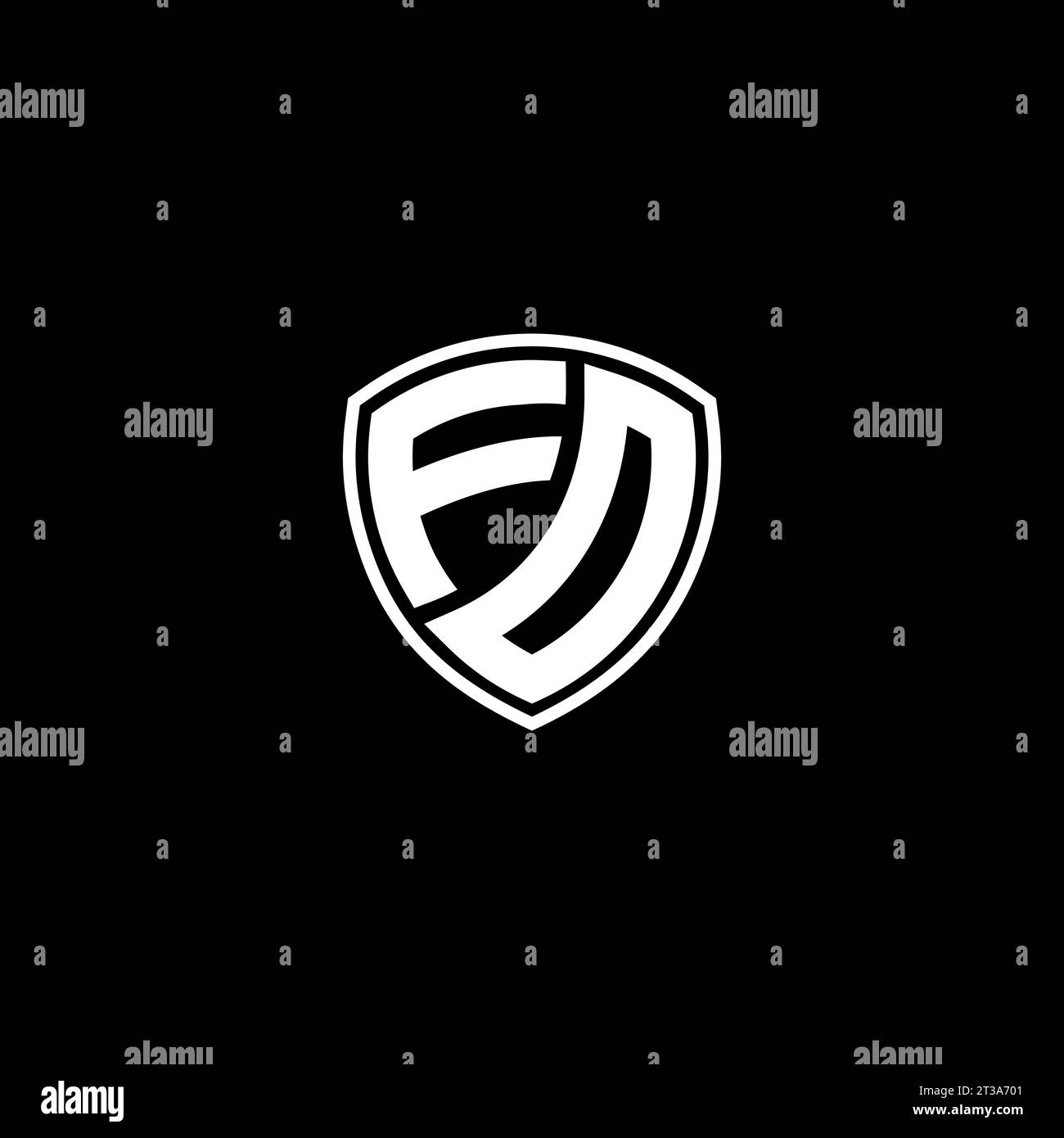 FO logo monogram emblem style with shield shape design template ideas Stock Vector