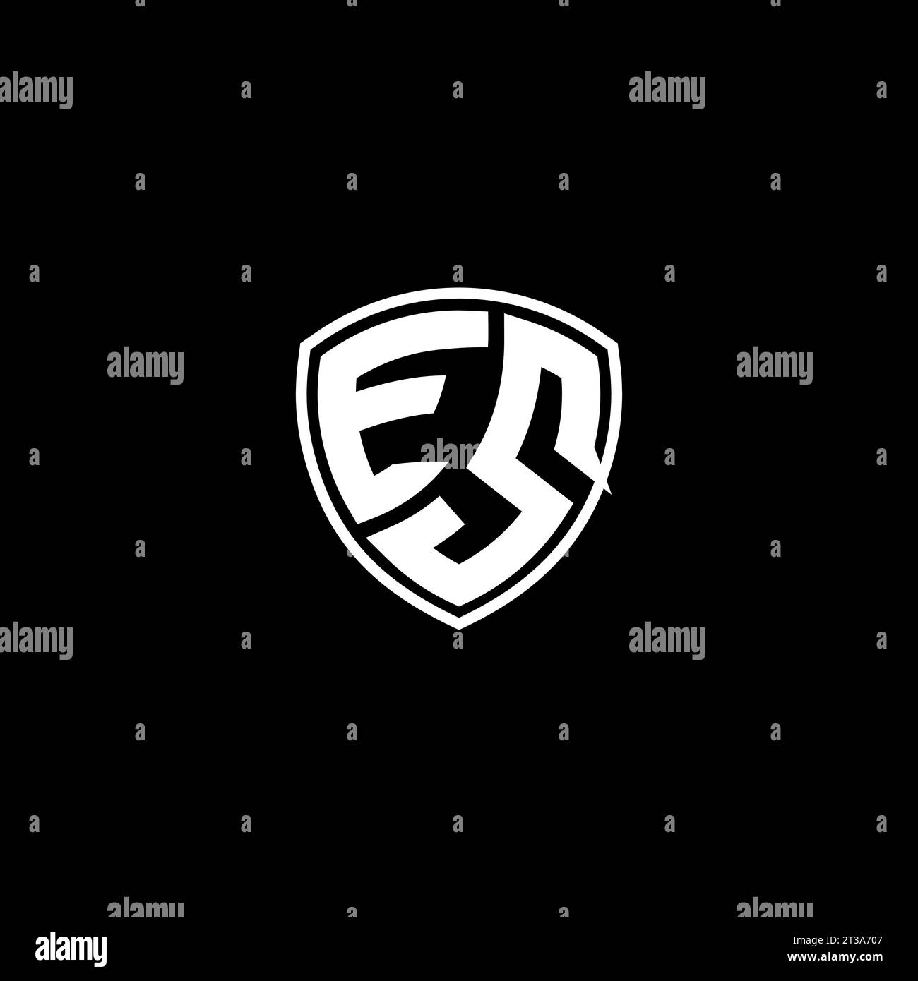 ES logo monogram emblem style with shield shape design template ideas Stock Vector