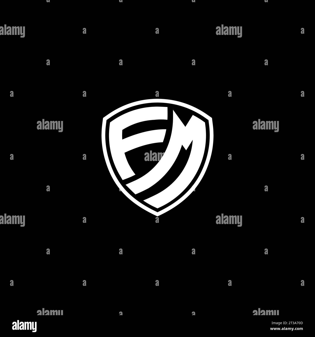 FM logo monogram emblem style with shield shape design template ideas Stock Vector