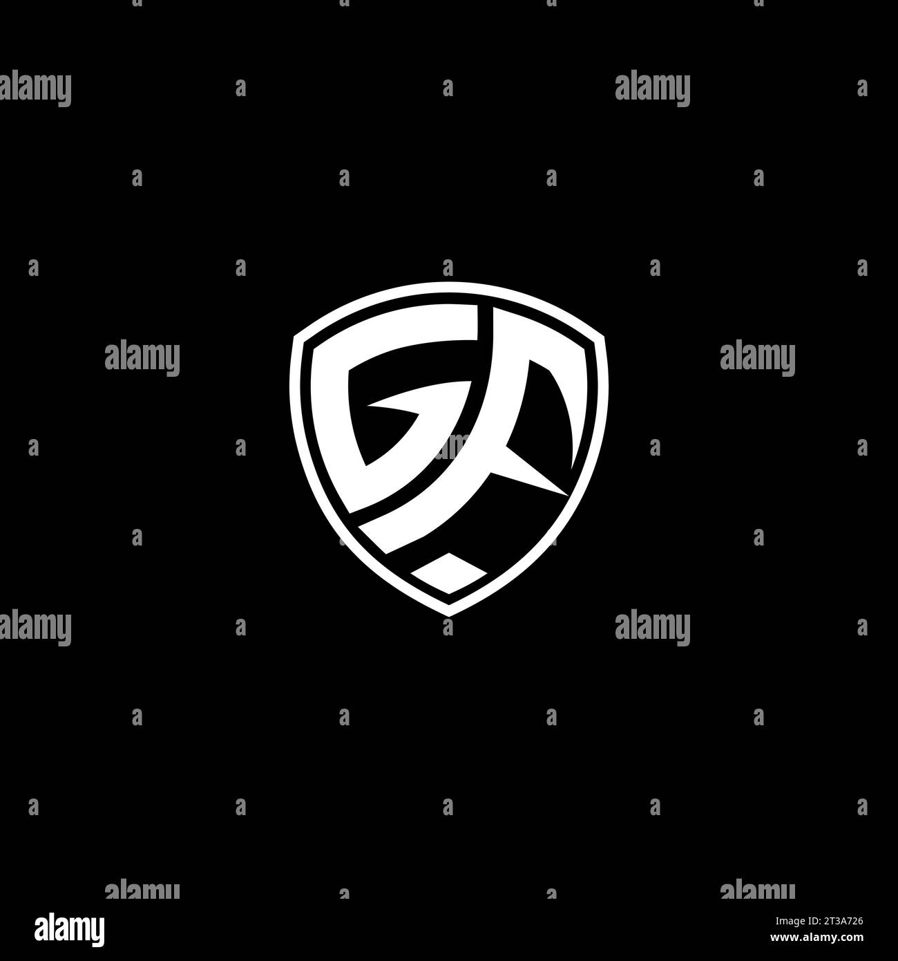 GF logo monogram emblem style with shield shape design template ideas Stock Vector
