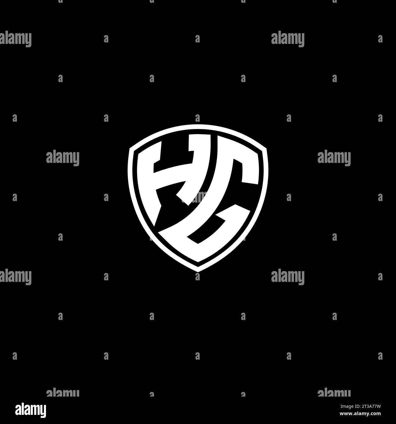 HG logo monogram emblem style with shield shape design template ideas Stock Vector