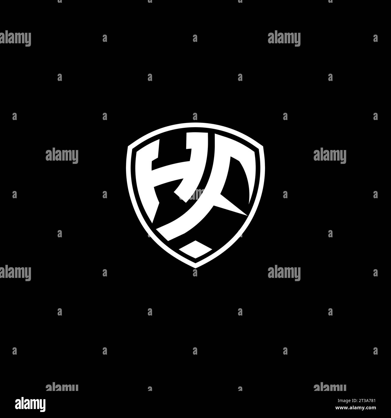 HF logo monogram emblem style with shield shape design template ideas Stock Vector