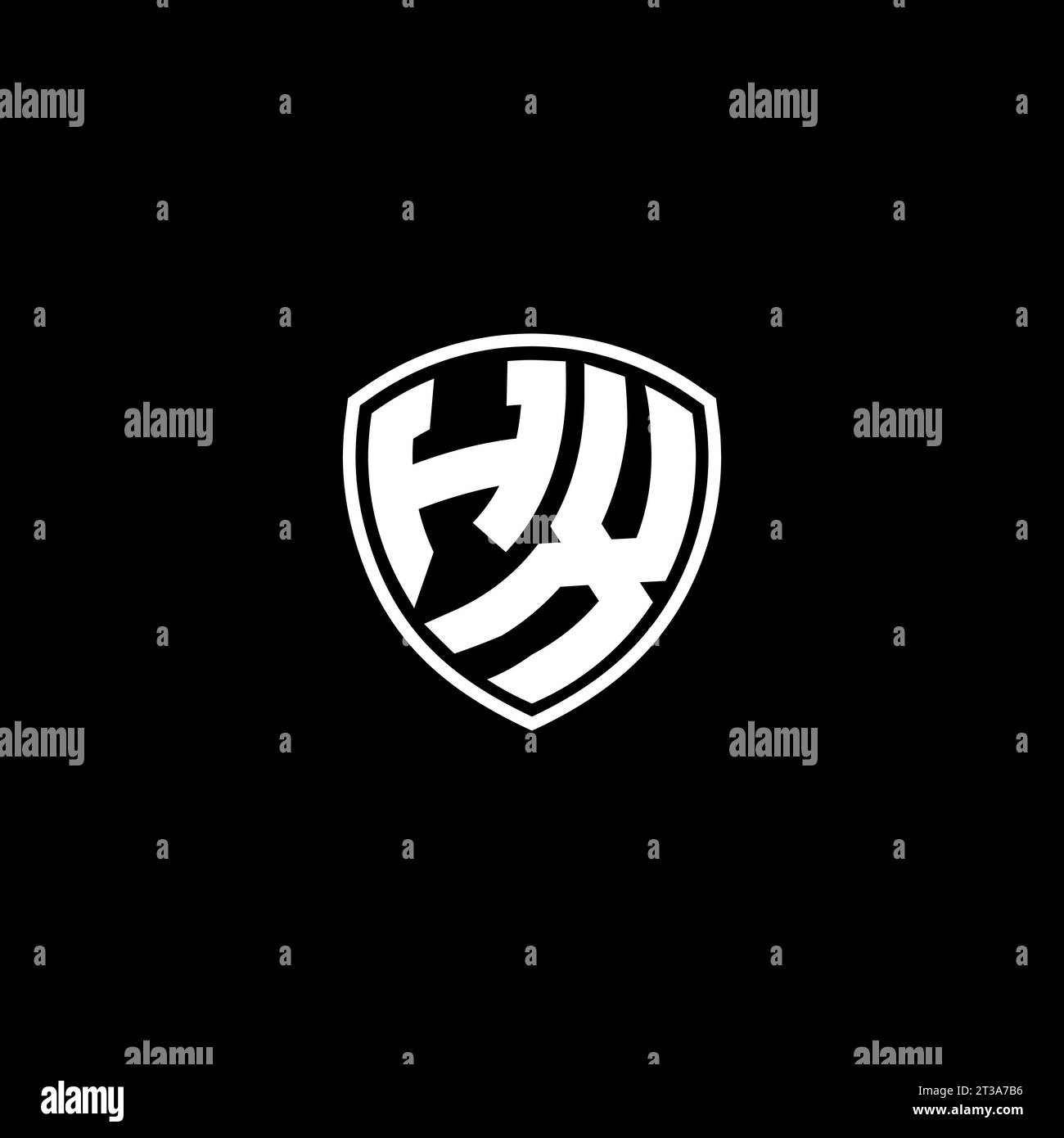 HX logo monogram emblem style with shield shape design template ideas Stock Vector