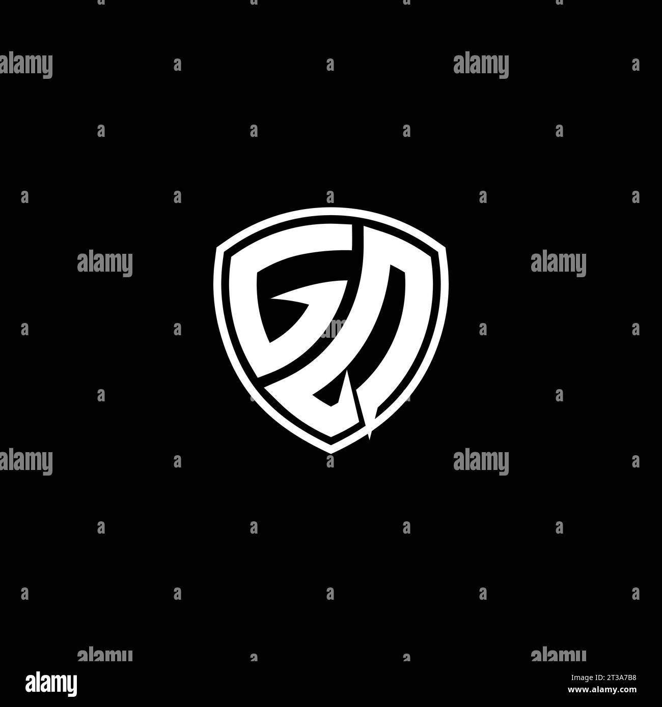 GQ logo monogram emblem style with shield shape design template ideas Stock Vector
