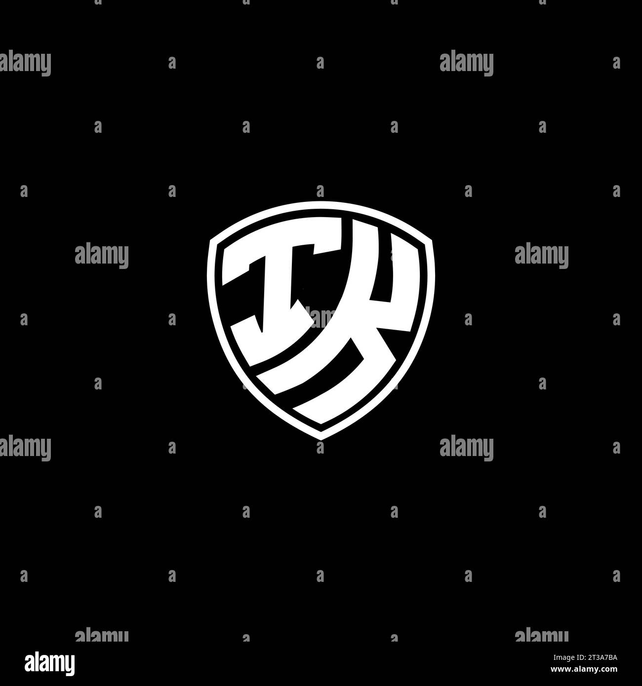 IK logo monogram emblem style with shield shape design template ideas Stock Vector