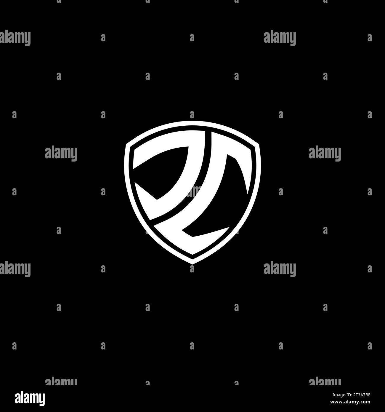 JC logo monogram emblem style with shield shape design template ideas Stock Vector
