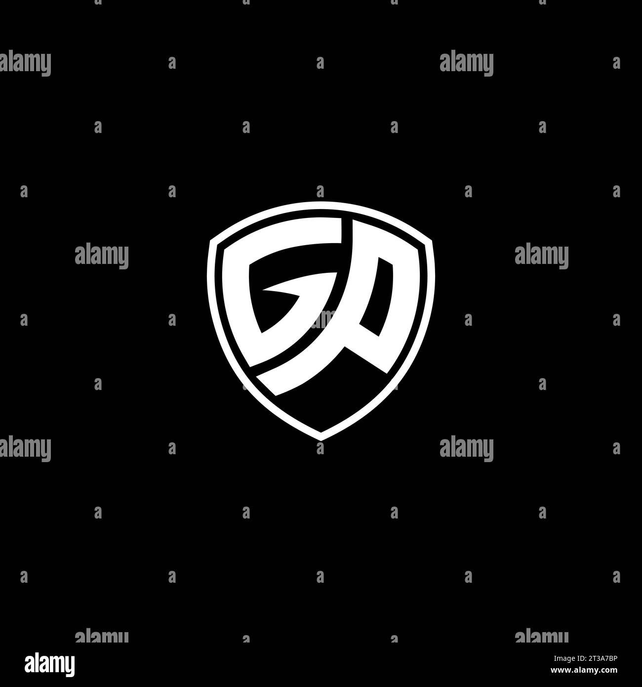 GP logo monogram emblem style with shield shape design template ideas Stock Vector