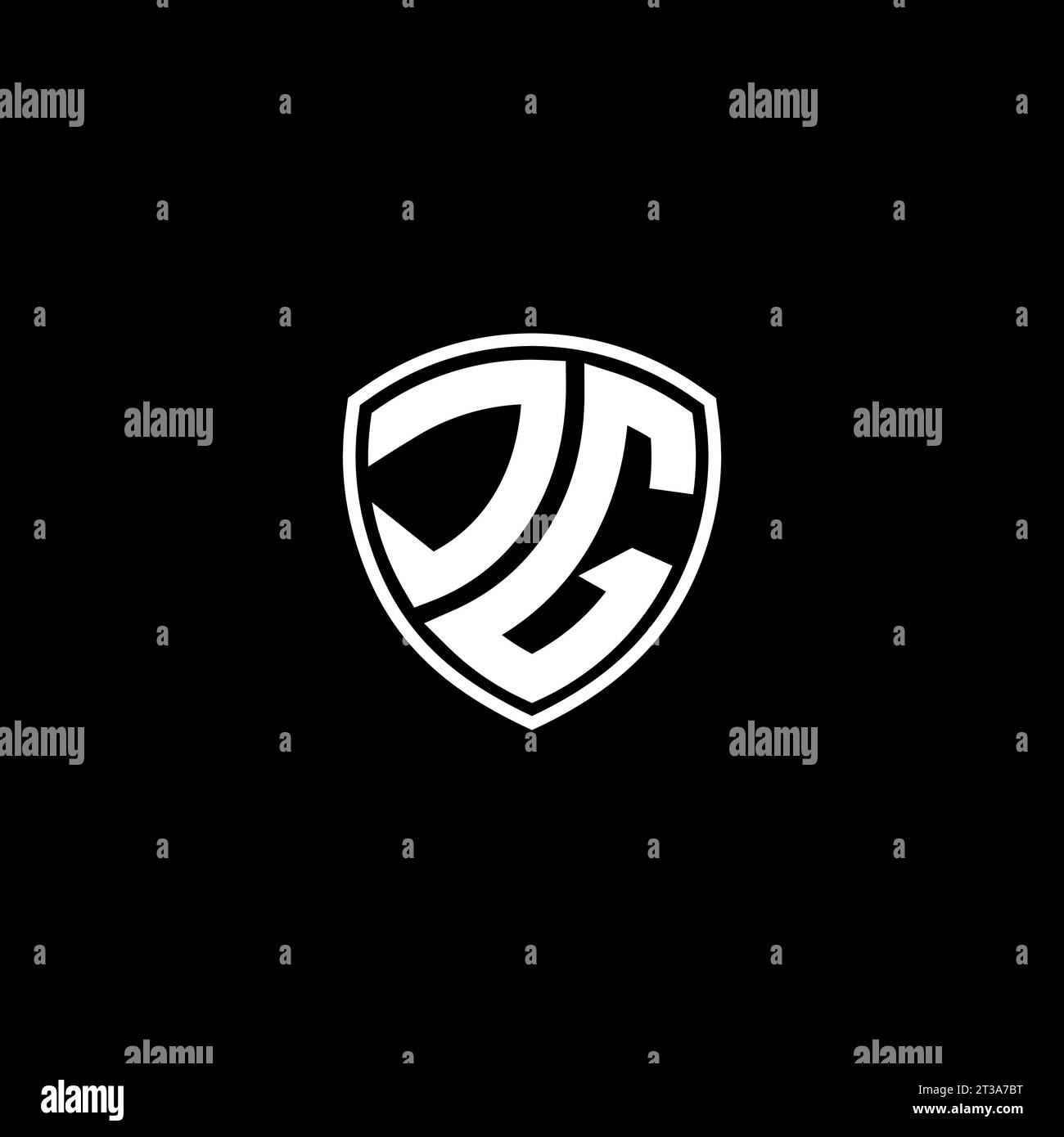 JG logo monogram emblem style with shield shape design template ideas Stock Vector