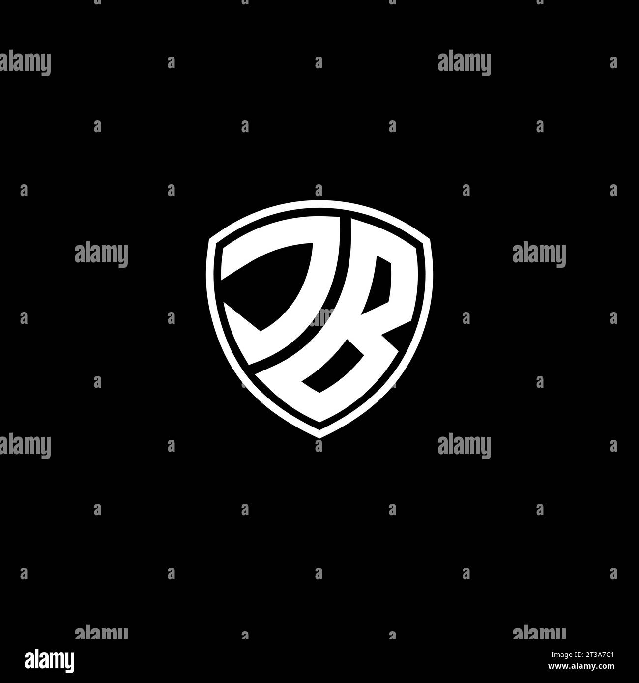 JB logo monogram emblem style with shield shape design template ideas Stock Vector