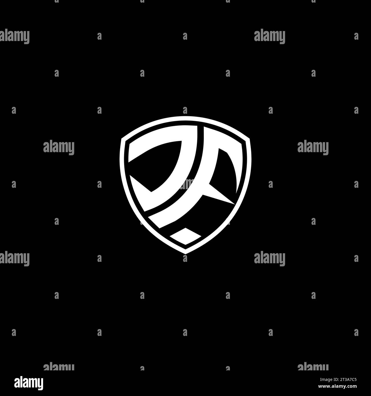 JF logo monogram emblem style with shield shape design template ideas Stock Vector