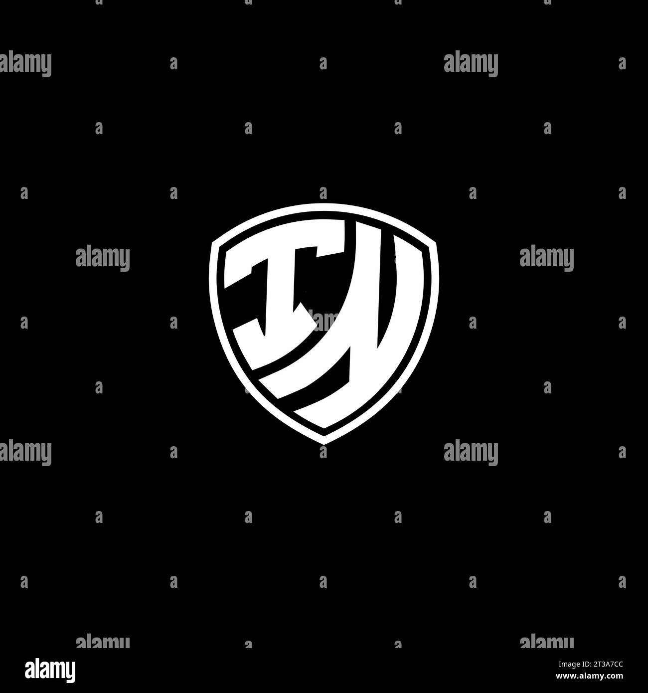 IN logo monogram emblem style with shield shape design template ideas Stock Vector