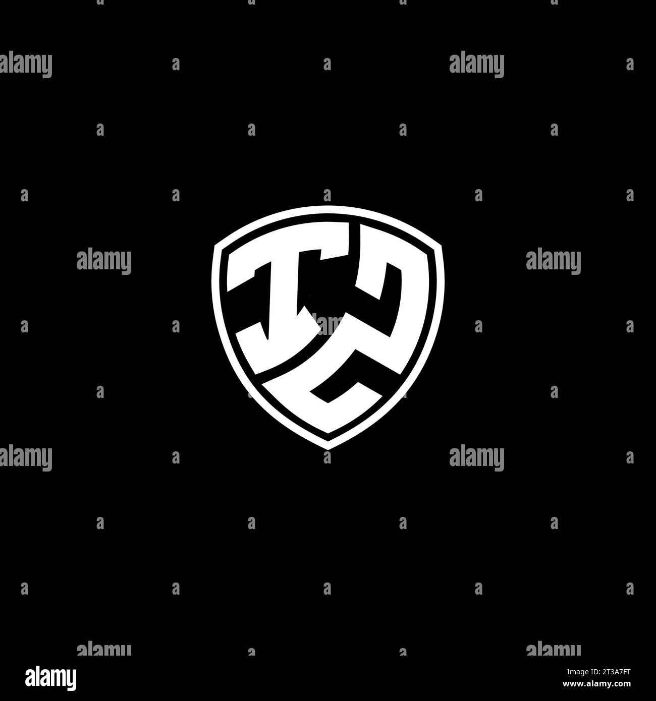 IZ logo monogram emblem style with shield shape design template ideas Stock Vector