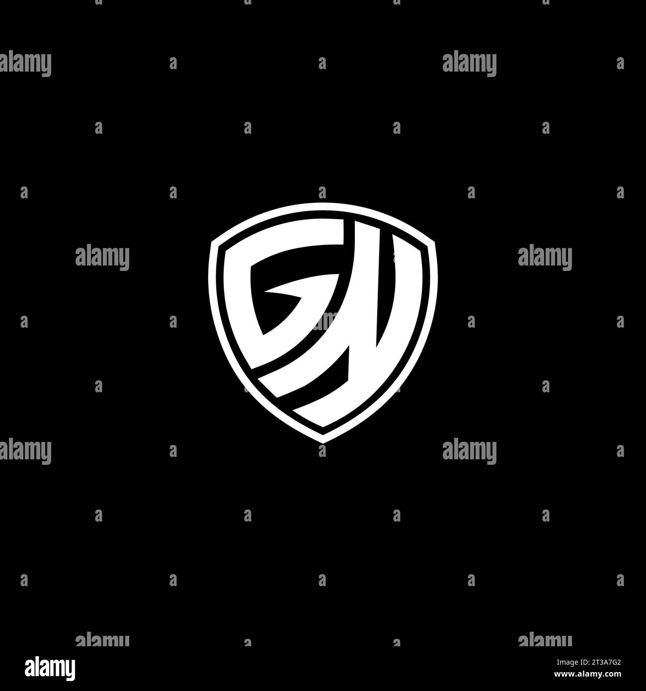 GN logo monogram emblem style with shield shape design template ideas Stock Vector