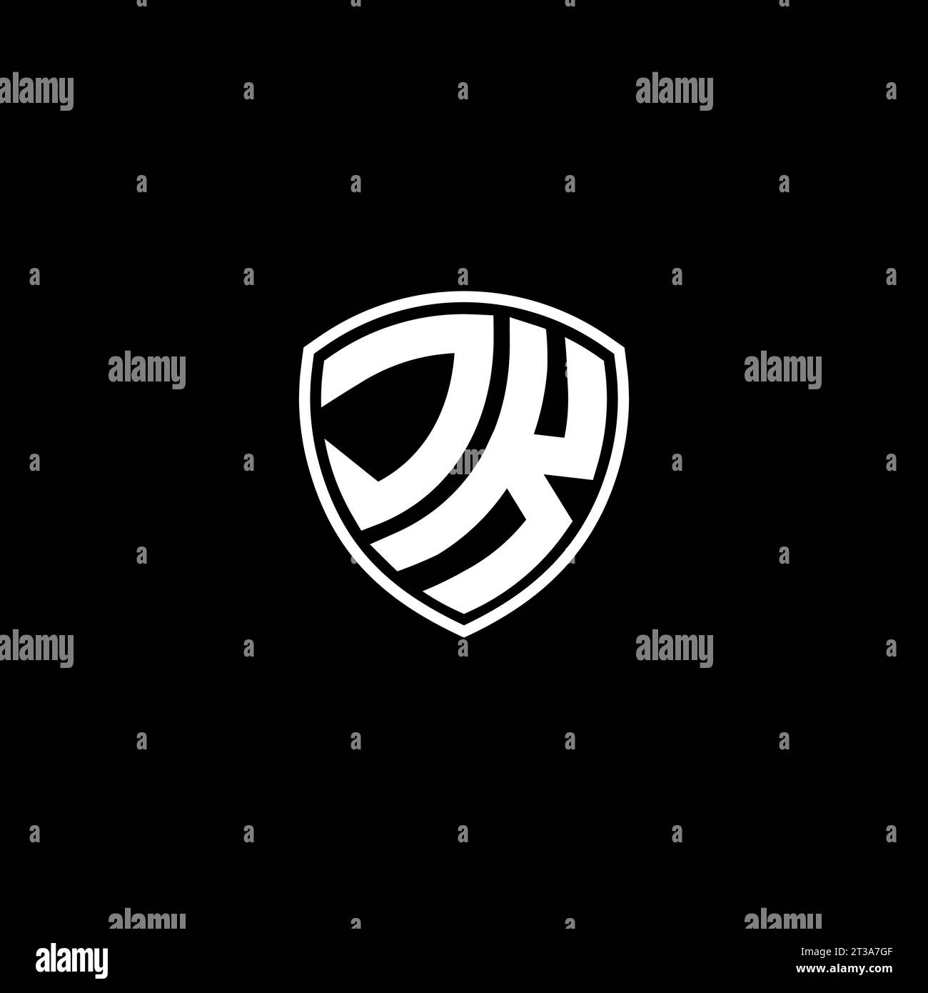 JK logo monogram emblem style with shield shape design template ideas Stock Vector