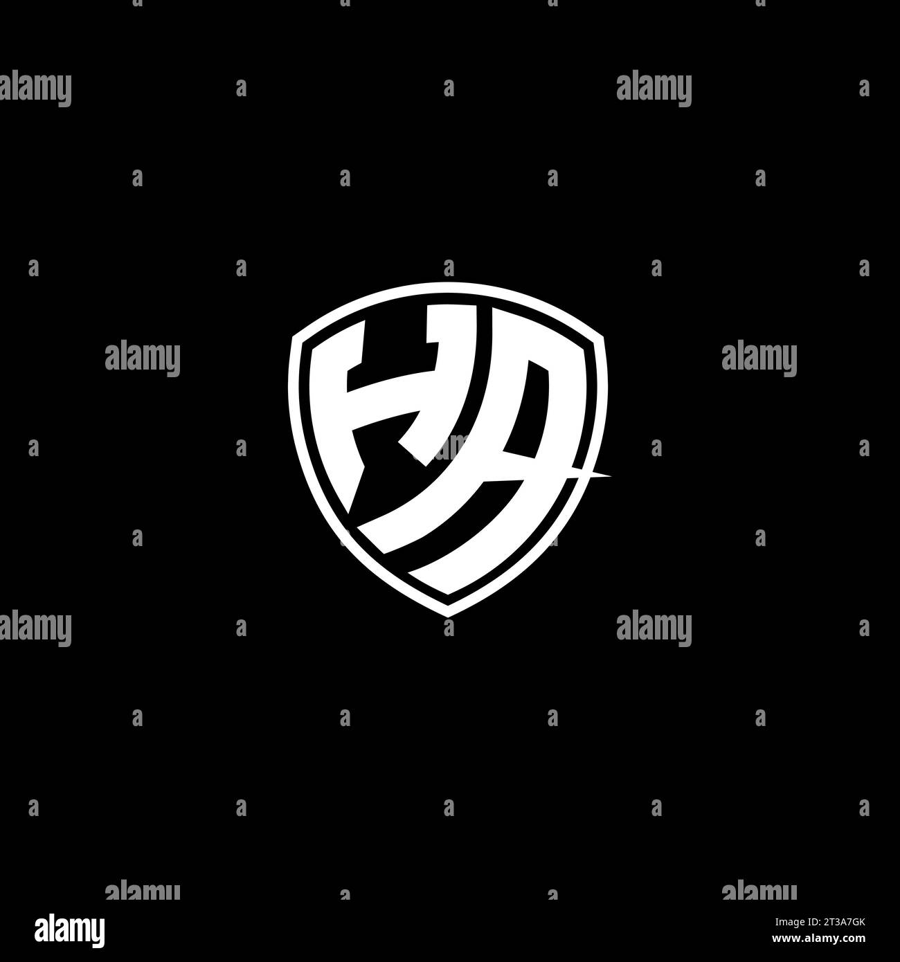 HA logo monogram emblem style with shield shape design template ideas Stock Vector