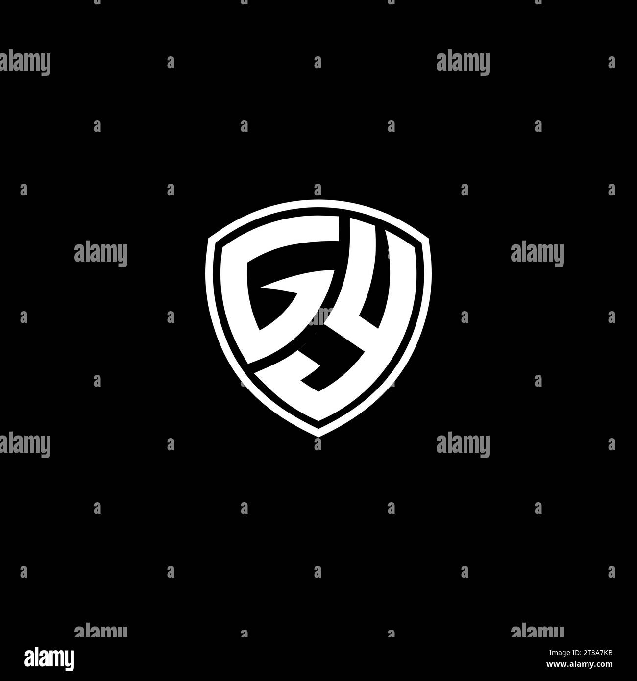 GY logo monogram emblem style with shield shape design template ideas Stock Vector