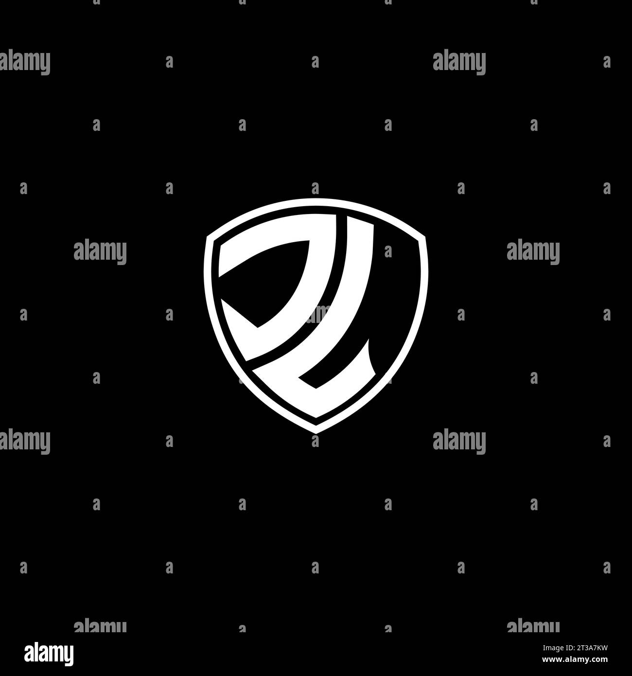 JL logo monogram emblem style with shield shape design template ideas Stock Vector