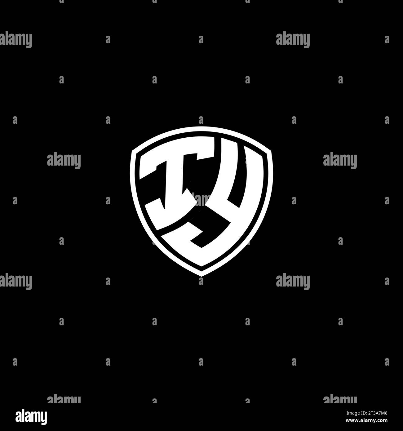 IY logo monogram emblem style with shield shape design template ideas Stock Vector