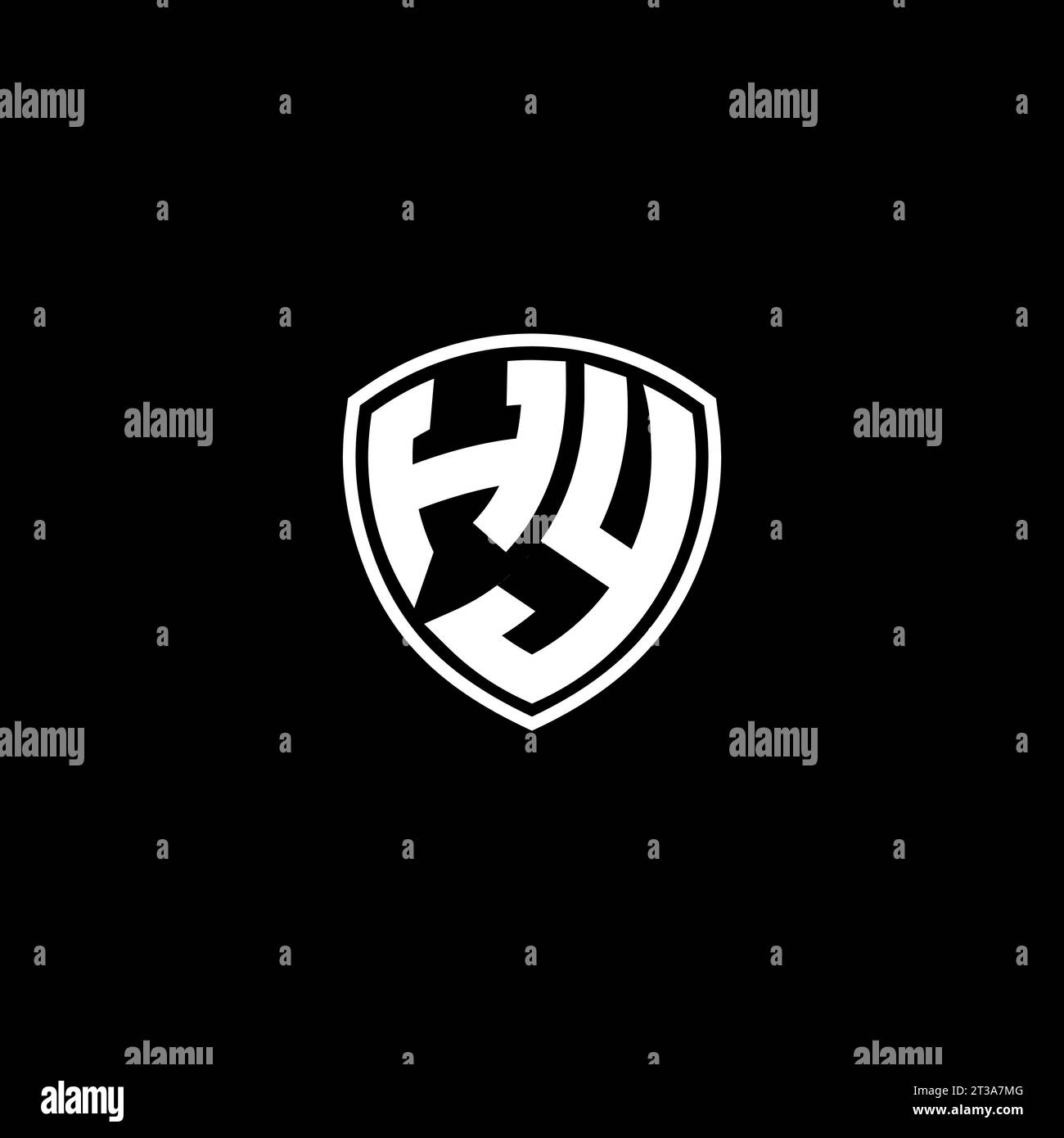 HY logo monogram emblem style with shield shape design template ideas Stock Vector