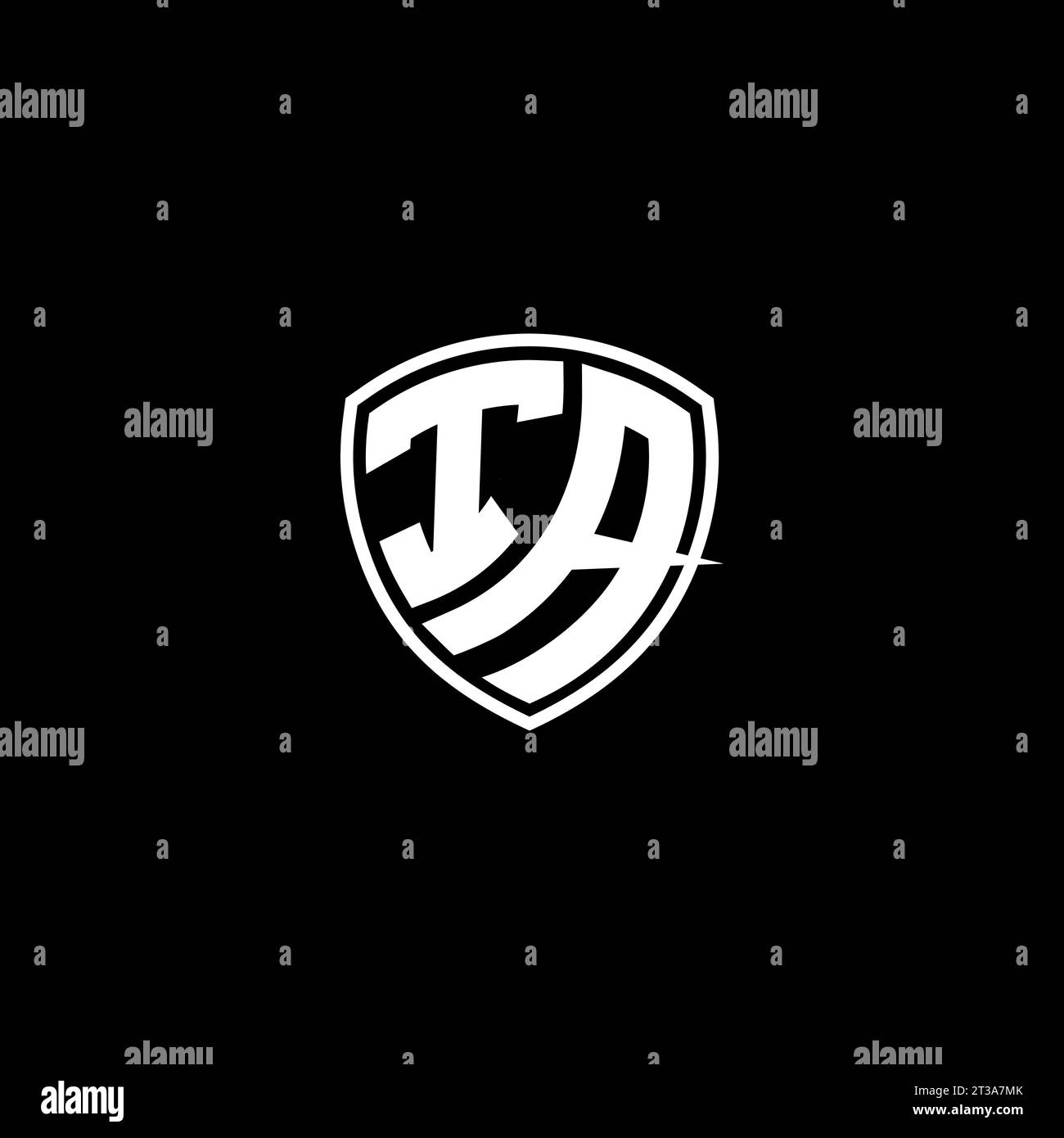 IA logo monogram emblem style with shield shape design template ideas Stock Vector