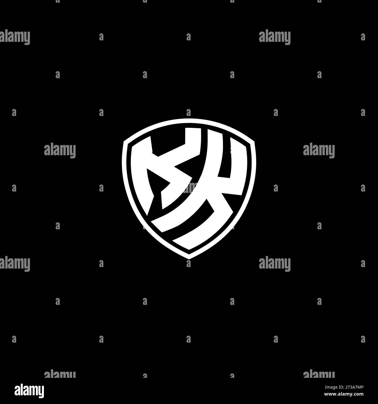 KK logo monogram emblem style with shield shape design template ideas Stock Vector