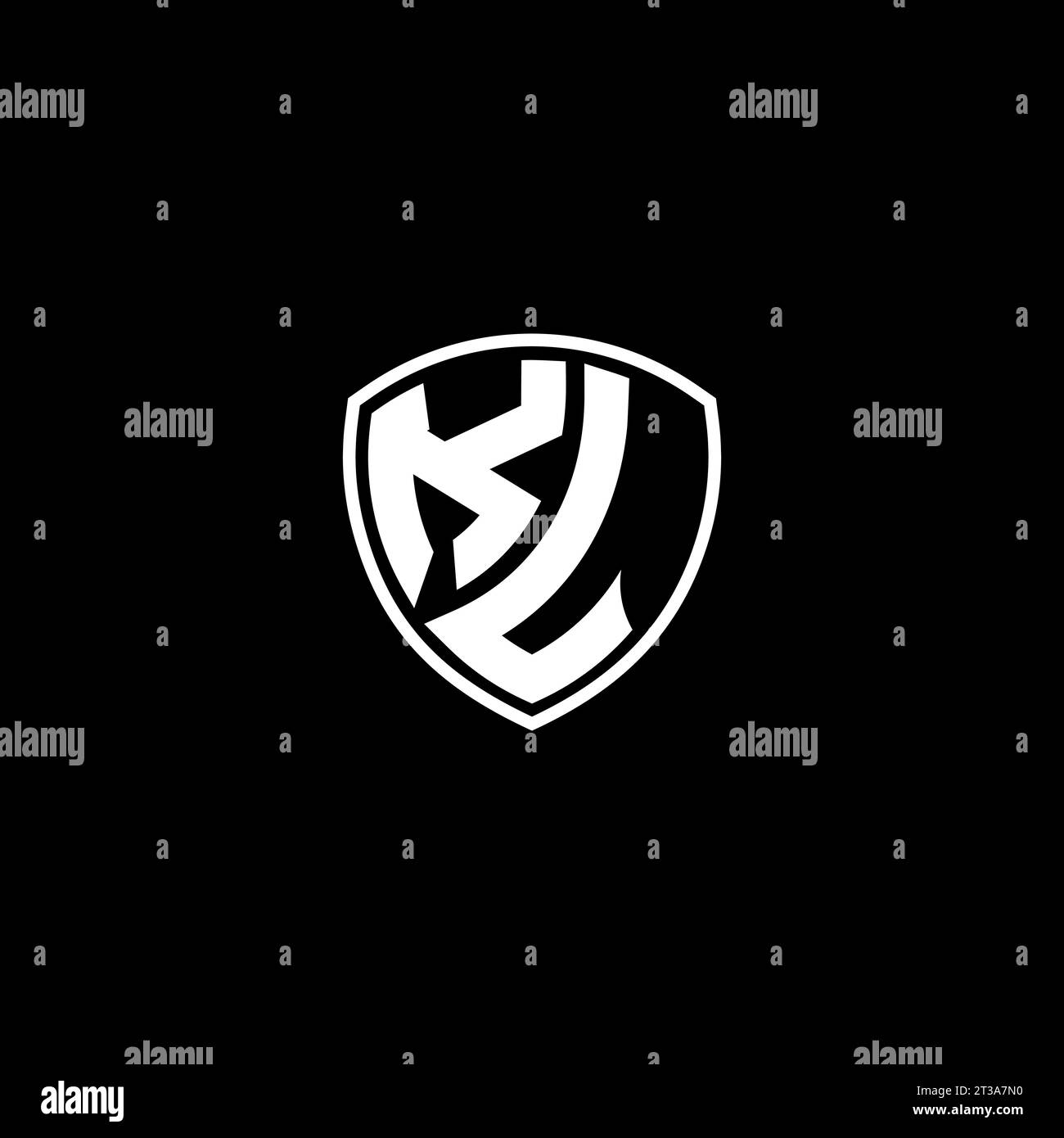 KL logo monogram emblem style with shield shape design template ideas Stock Vector