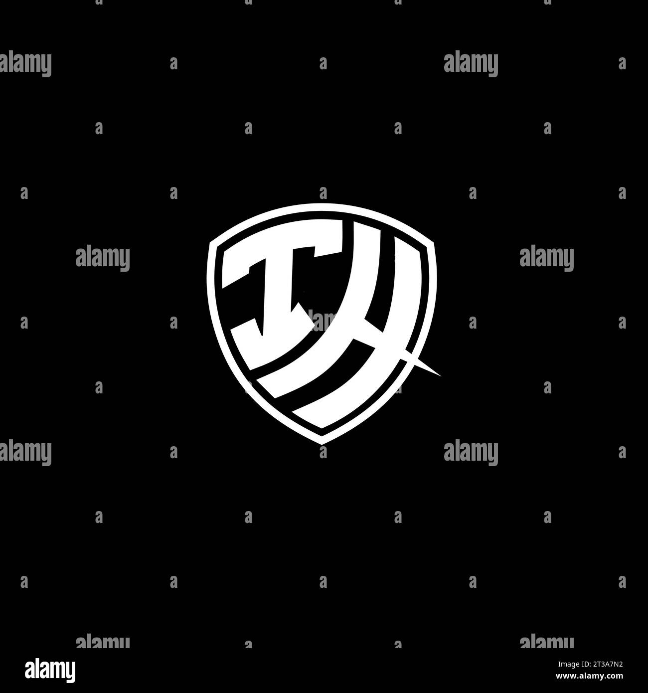 IH logo monogram emblem style with shield shape design template ideas Stock Vector