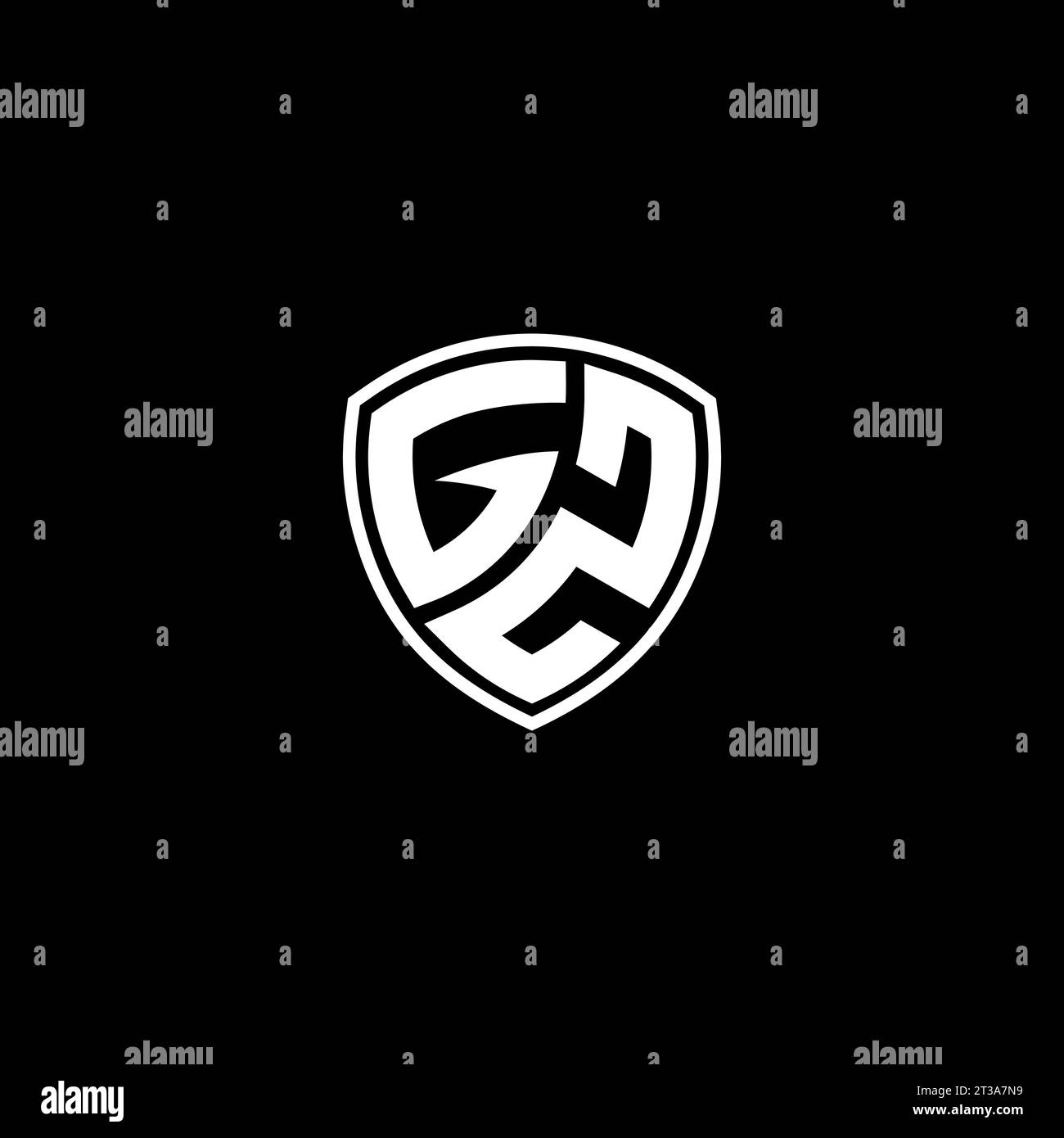 GZ logo monogram emblem style with shield shape design template ideas Stock Vector
