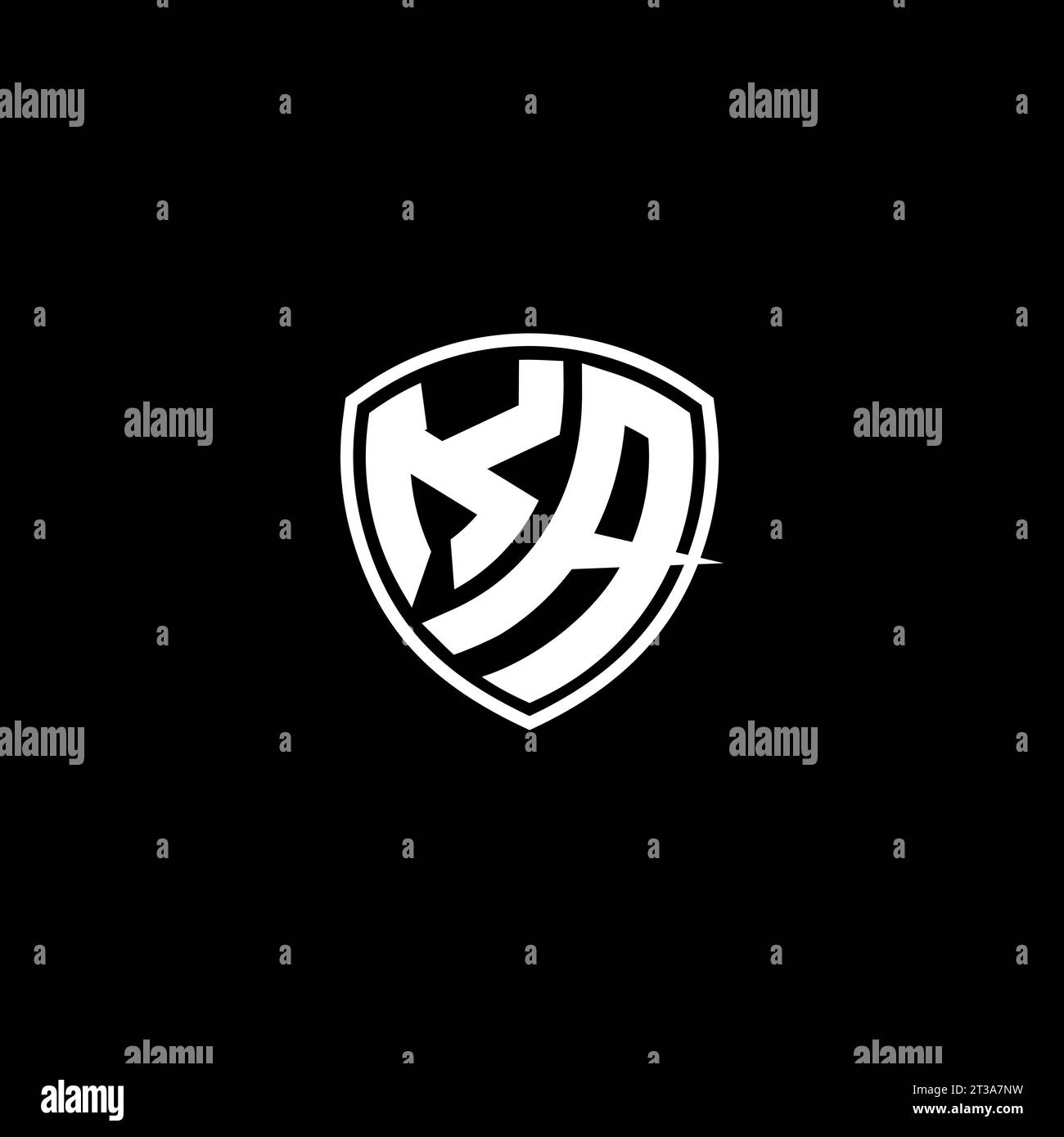 KA logo monogram emblem style with shield shape design template ideas Stock Vector