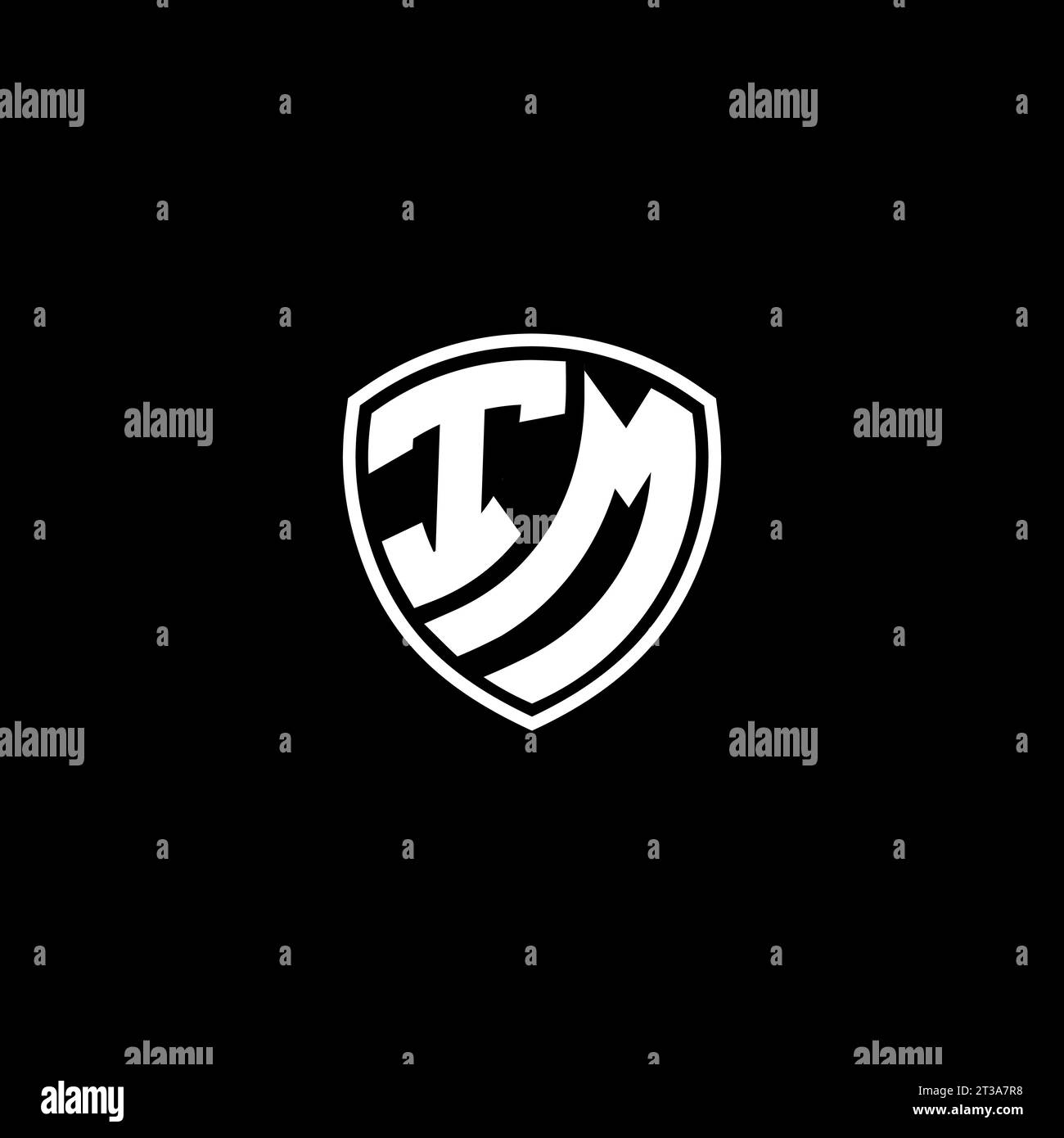 IM logo monogram emblem style with shield shape design template ideas Stock Vector