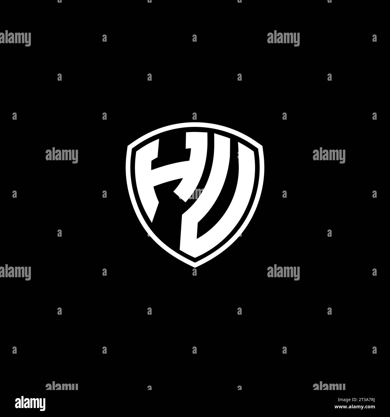 HV logo monogram emblem style with shield shape design template ideas Stock Vector