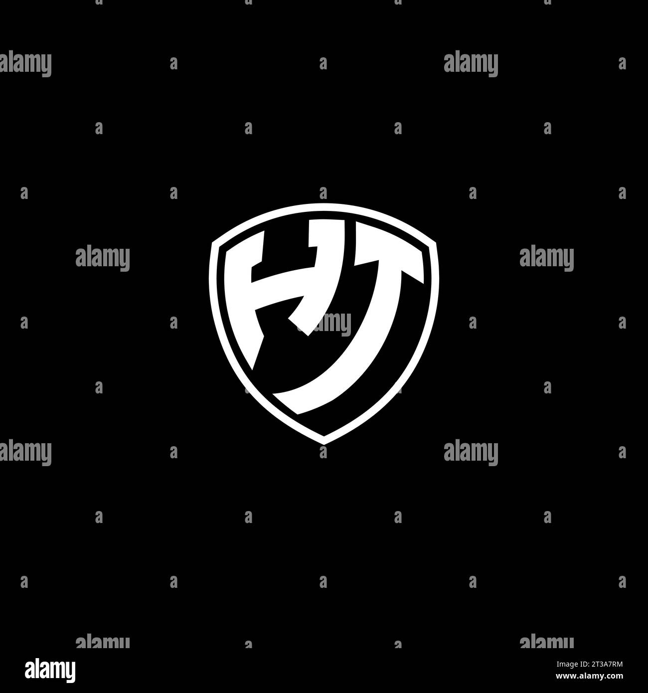 HT logo monogram emblem style with shield shape design template ideas Stock Vector