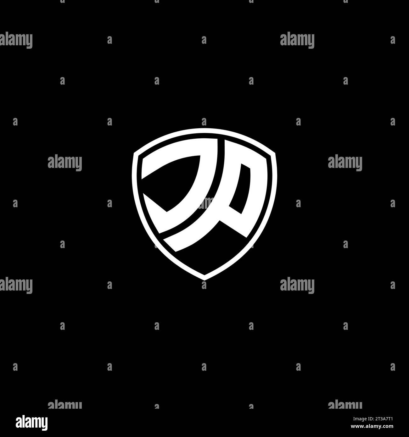 JP logo monogram emblem style with shield shape design template ideas Stock Vector