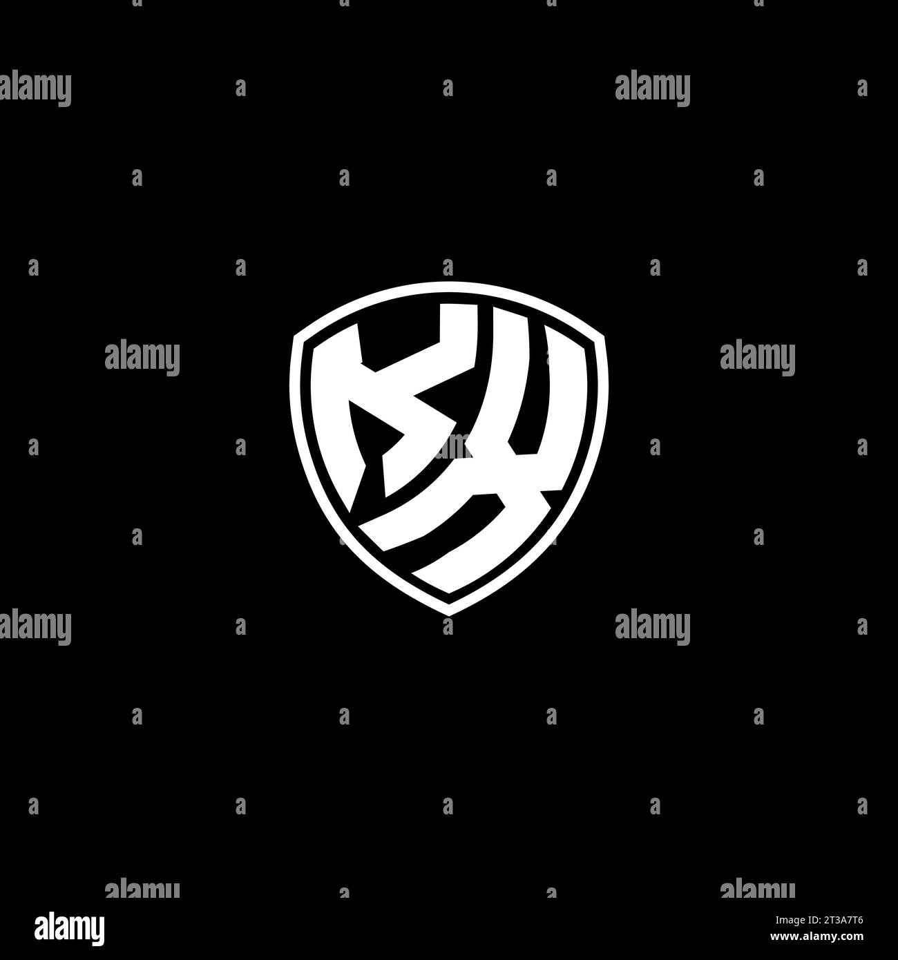 KX logo monogram emblem style with shield shape design template ideas Stock Vector